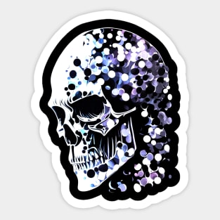 Bubbly thinking skull Sticker